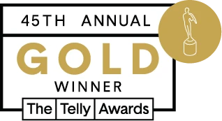 Telly 45th Winners Badges gold winner